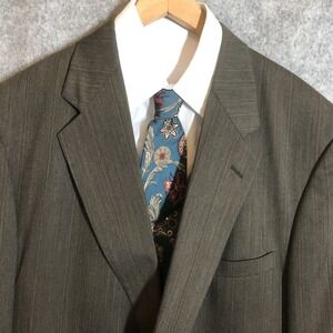 Palm Beach Blazer Mens 46 Long Wool Blend Pinstripe Big and Tall Suit Jacket